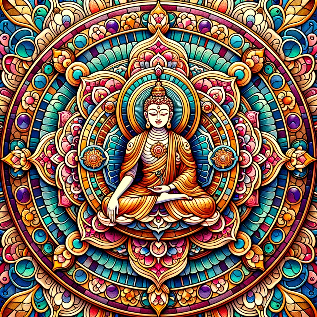 Representações Artísticas da Roda Do Dharma e buda